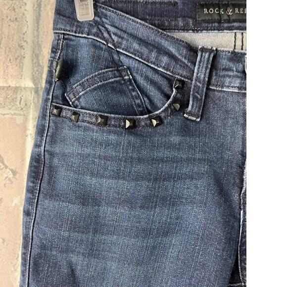 Rock & Republic Kasandra Womens Jeans Embroidery Stones Pockets Size 2M - Picture 5 of 14